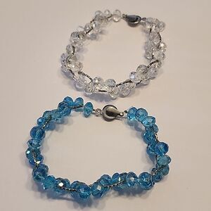 Teng Yue Crystal Bracelets Blue Clear Silver